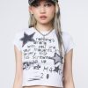 Minga London Society Star Graphic Baby Tee | Tops & T-Shirts