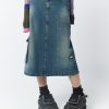 Minga London Kady 00S Denim Maxi Cargo Skirt | Bottoms