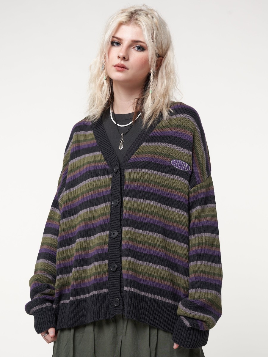 Minga London Faye Striped Knit Cardigan | Knitwear