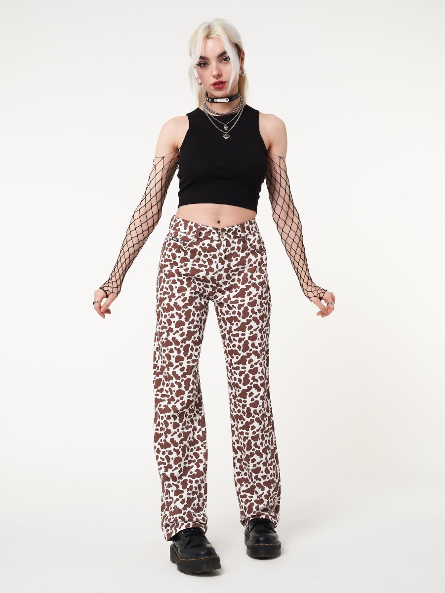 Minga London Cow Print Parallel Jeans | Bottoms