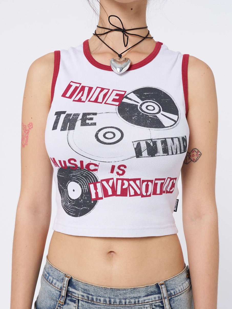 Minga London Hypnotic Graphic Print Vest Top | Tops & T-Shirts