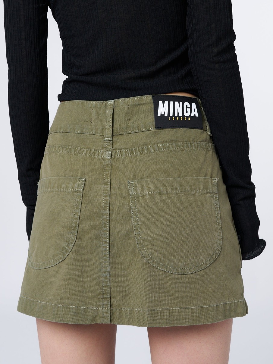 Minga London Shay Green Cargo Mini Skirt | Bottoms