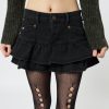 Minga London Kat Washed Black Denim Y2K Mini Skirt | Bottoms