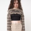 Minga London Molly Stripes Tie Knitted Shrug | Knitwear