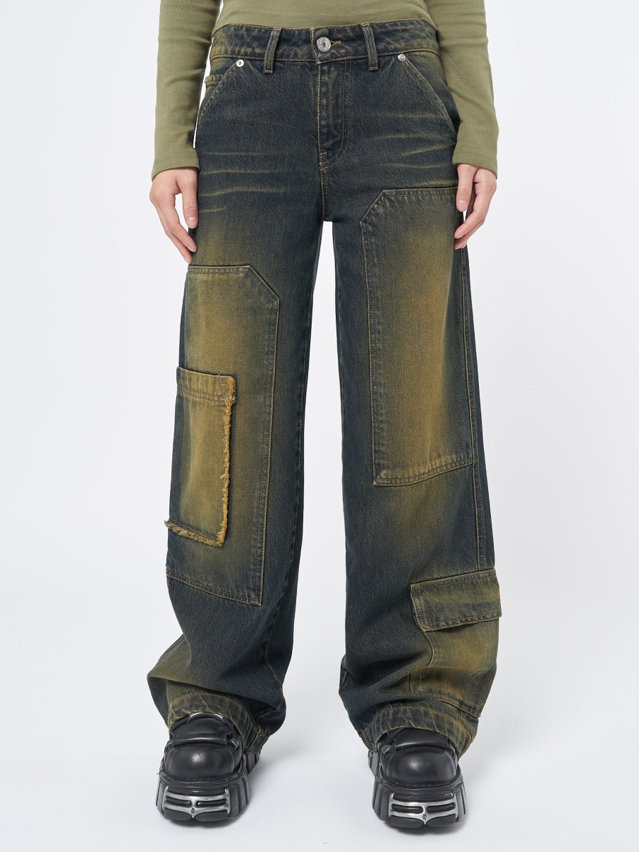 Minga London Track Multi Pocket Overdye Cargo Jeans | Bottoms