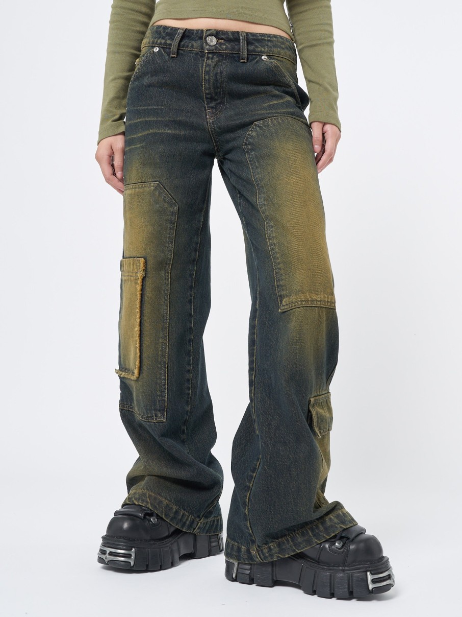 Minga London Track Multi Pocket Overdye Cargo Jeans | Bottoms