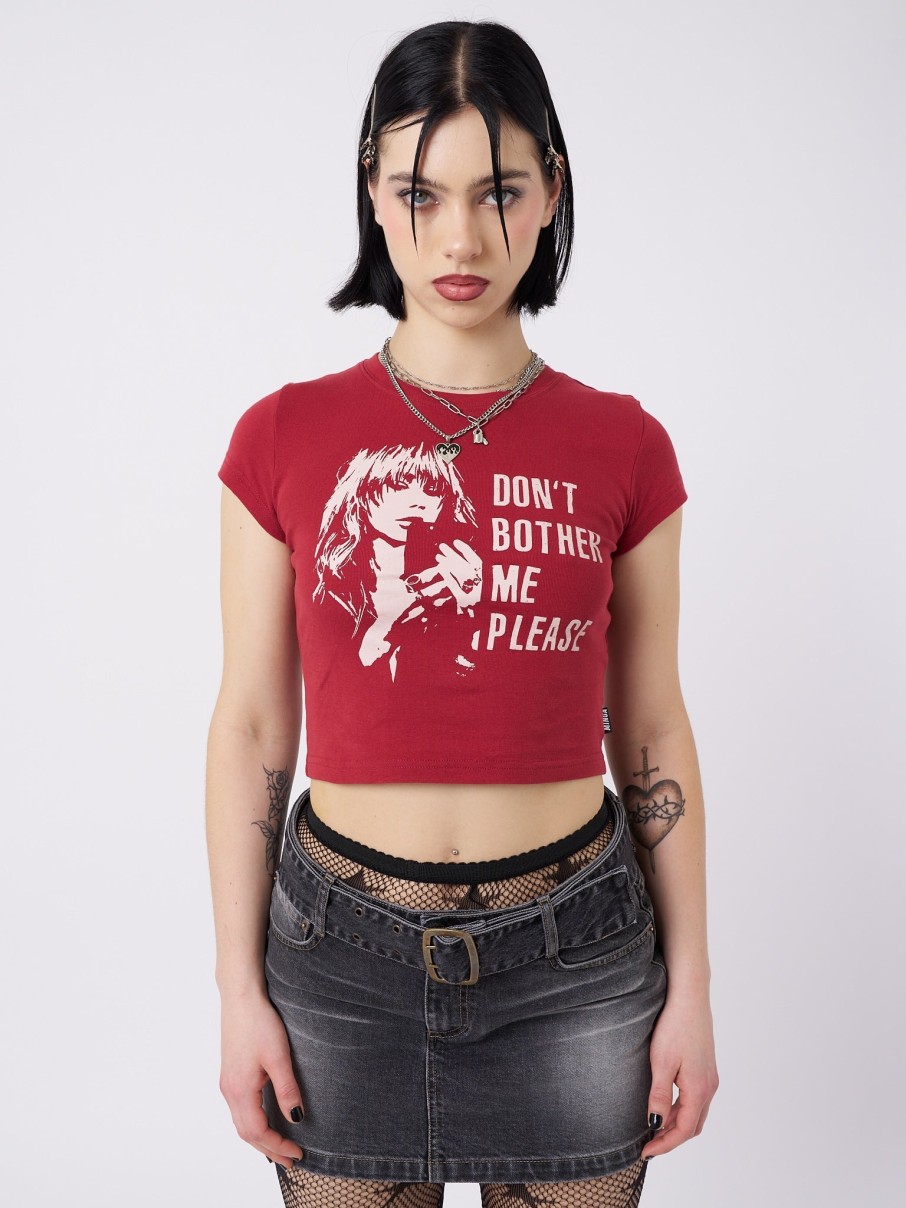 Minga London Don'T Bother Me Plz Red Baby Tee | Tops & T-Shirts