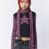 Minga London Girlfriend Stripes Pink Black Scarf | Accessories