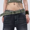 Minga London Do Not Disturb Army Green Canvas Belt | Accessories