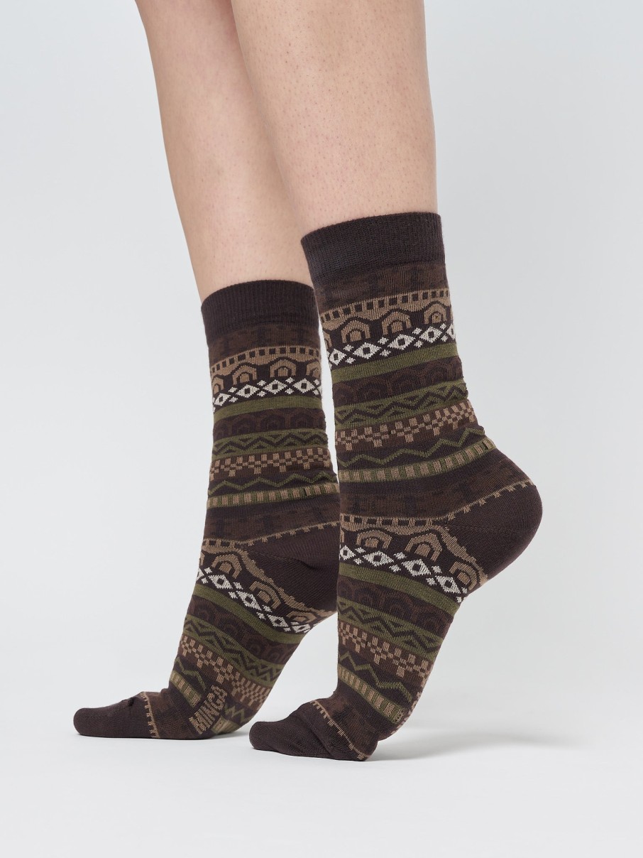 Minga London Grandma Jacquard Knit Socks | Accessories