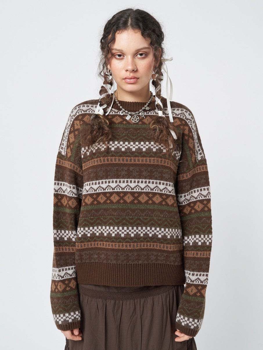 Minga London Grandma Jacquard Knit Jumper | Knitwear