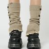 Minga London Zeva Beige Buttoned Leg Warmers | Accessories