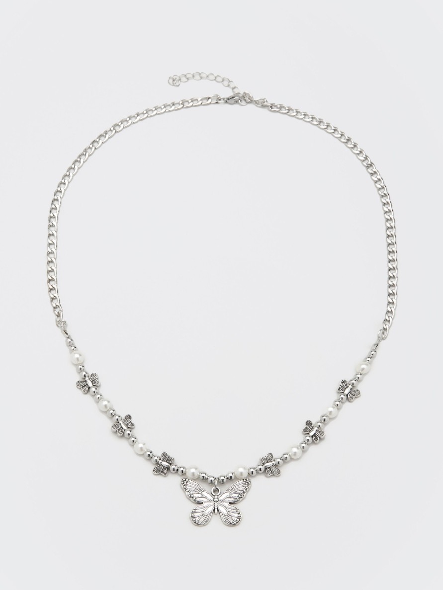 Minga London Mythical Butterfly Pearl Necklace | Accessories