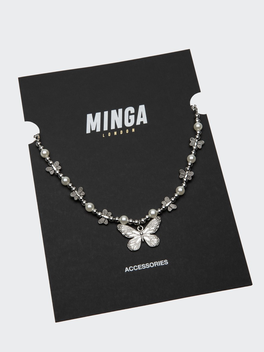 Minga London Mythical Butterfly Pearl Necklace | Accessories