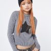 Minga London Star! Black Grey Chunky Knit Jumper | Knitwear