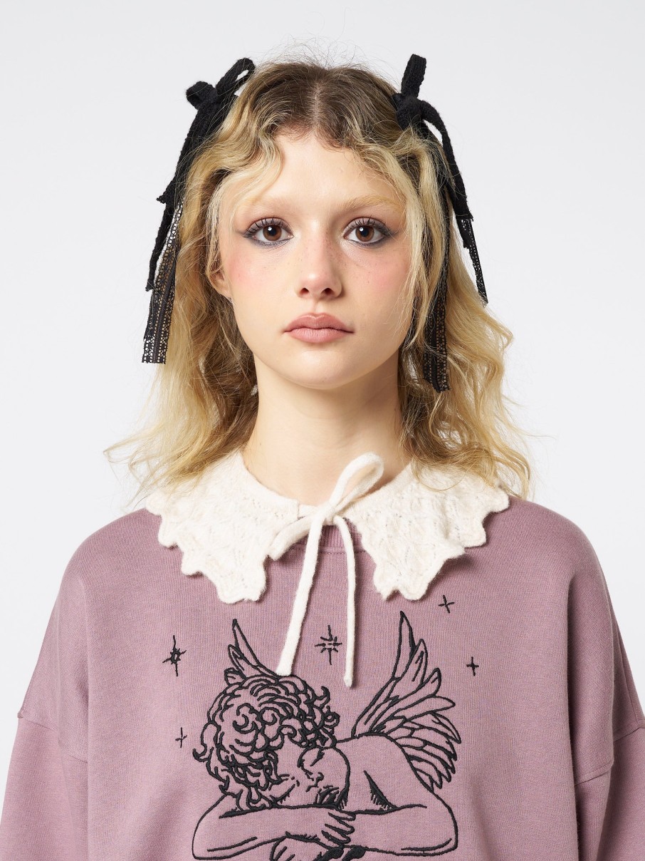 Minga London Soft Ballerina Patterned Frill Knitted Collar | Accessories