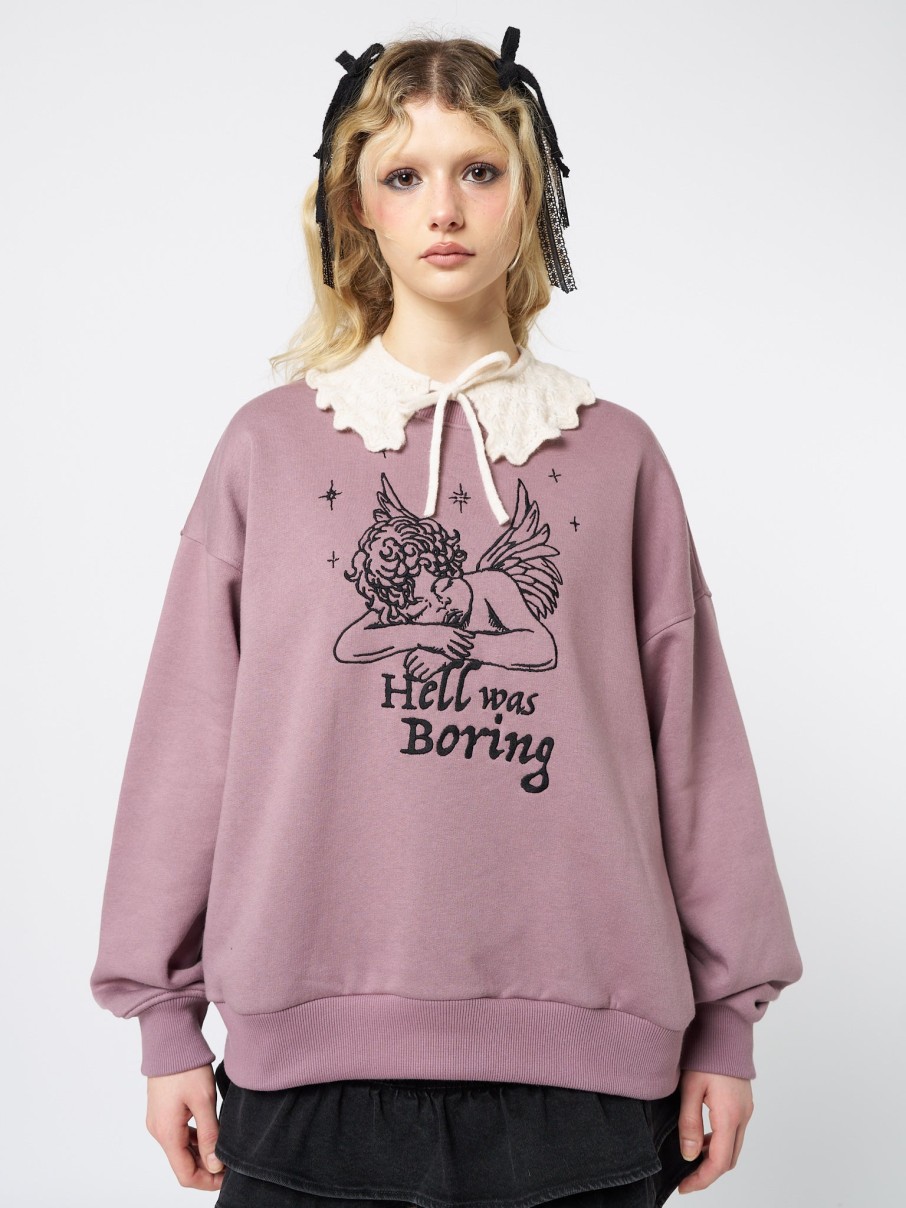 Minga London Hell Was Boring Graphic Oversized Sweater | Sweaters & Hoodies